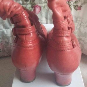 Miz Mooz Red Ankle Heel Boots